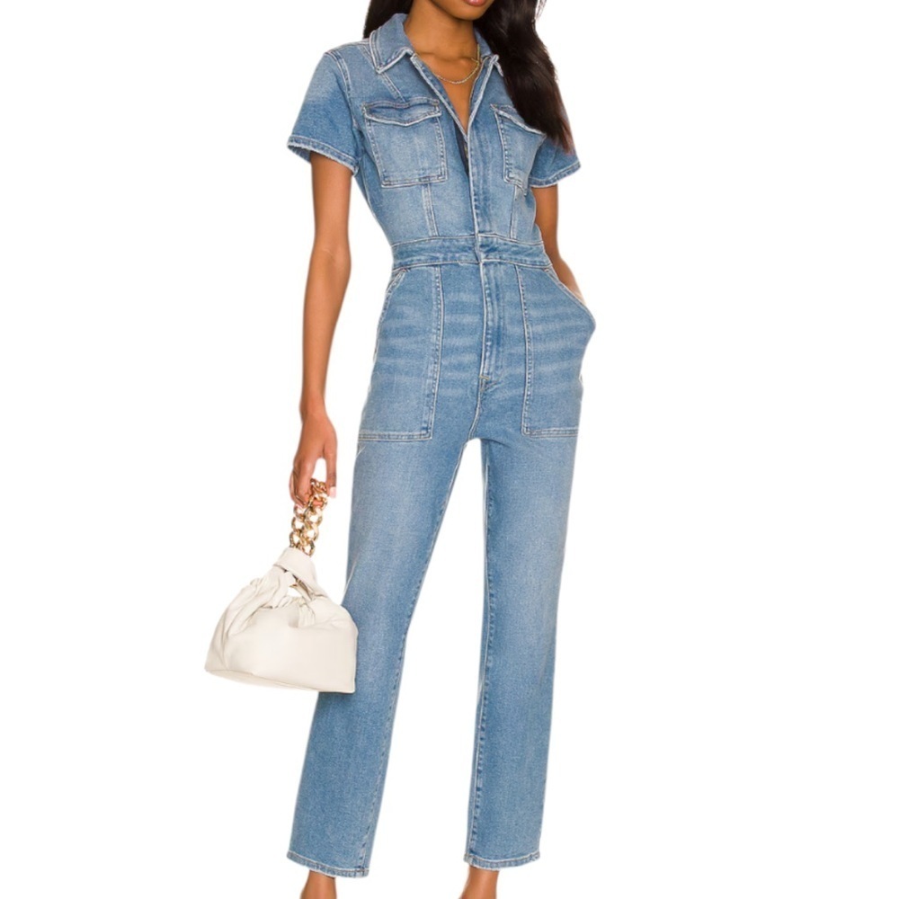 NWOT Good American Fit For Success Denim Jumpsuit Size XS Retail $199.00
